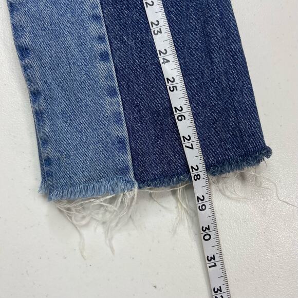 BDG Jessye Jeans Women's 26 High-Rise Straight Two-Tone Denim Raw Hem Button Fly - Picture 12 of 14